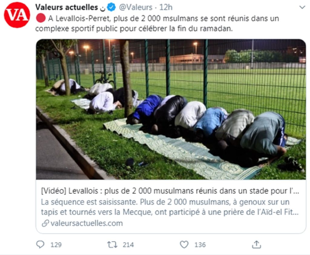 valeurs actuelles prière